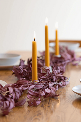 beeswax tapers 8" LILAC