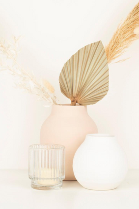 candle holder RIBBED GLASS CLEAR