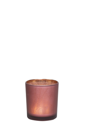 tea light holder RED TARO LEAF