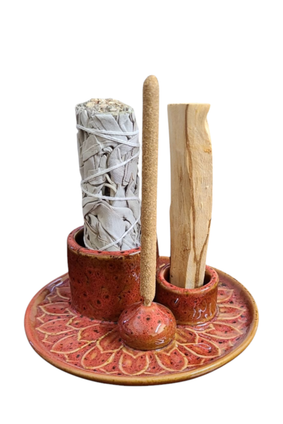 incense burner CERAMIC RED