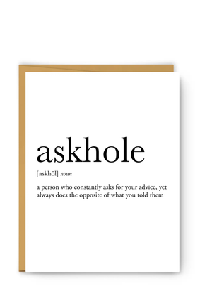 footnotes card ASKHOLE