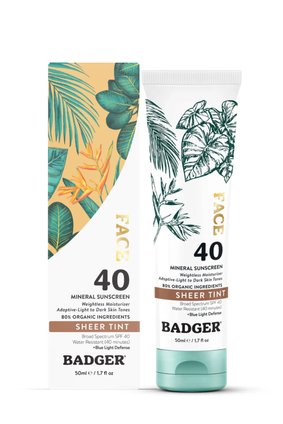 badger mineral sunscreen SPF40 FACE TINTED
