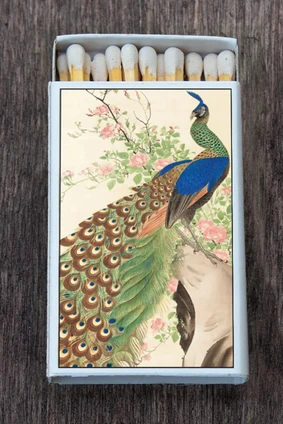 mini matches JAPANESE ART PEACOCK