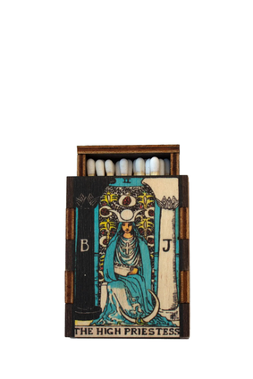 mini matches wooden THE HIGH PRIESTESS TAROT CARD