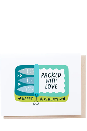 graphic anthology card TINNED FISH BIRTHDAY