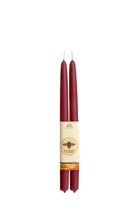 beeswax tapers 12" GARNET BD