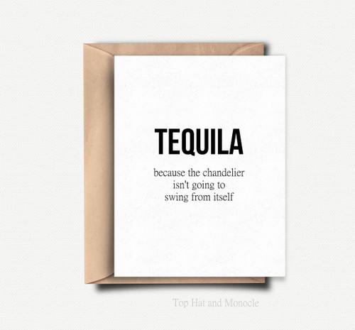 top hat card TEQUILA