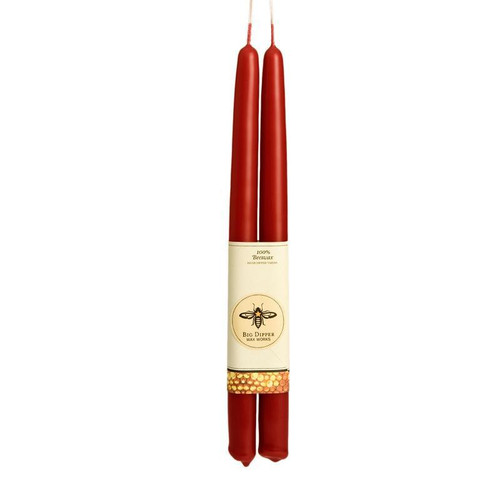 beeswax tapers 12" RED BD