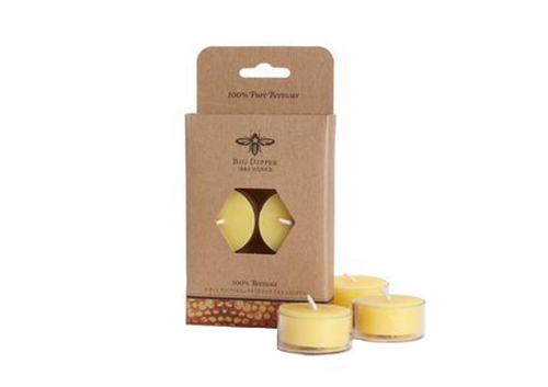 beeswax tea light NATURAL 6pk BD