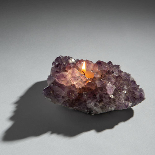 crystal tea light holder AMETHYST