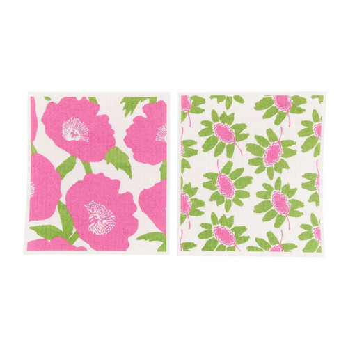 reusable cloths POPPIES PINK