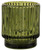 candle holder RIBBED GLASS OLIVE GREEN