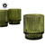 candle holder RIBBED GLASS OLIVE GREEN