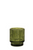 candle holder RIBBED GLASS OLIVE GREEN