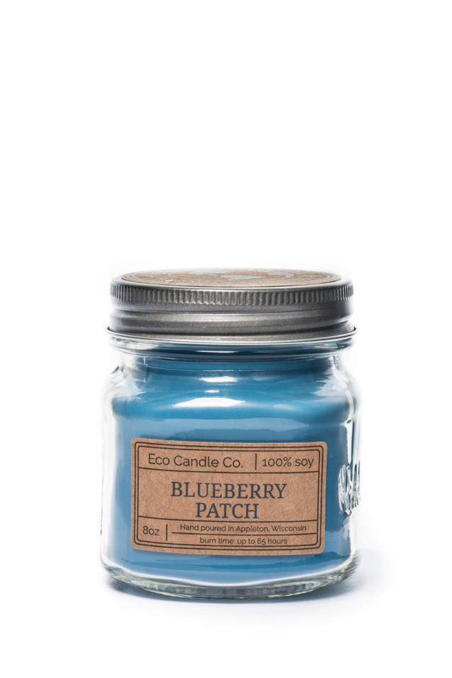 8oz soy eco candle in retro mason jar BLUEBERRY PATCH
