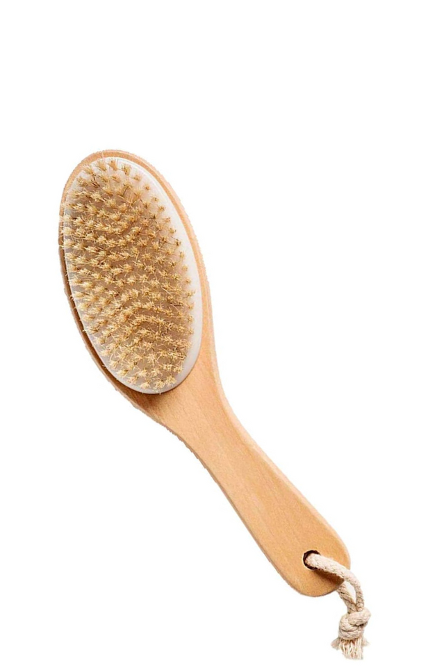 wooden BODY BRUSH W/ HANDLE