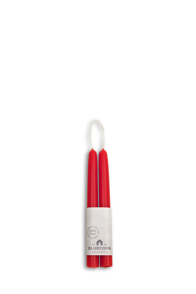 beeswax tapers 8" RED