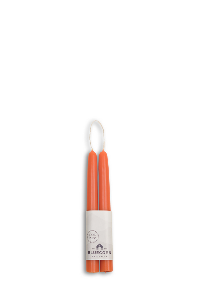 beeswax tapers 8" APRICOT