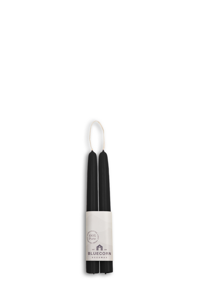 beeswax tapers 8" BLACK