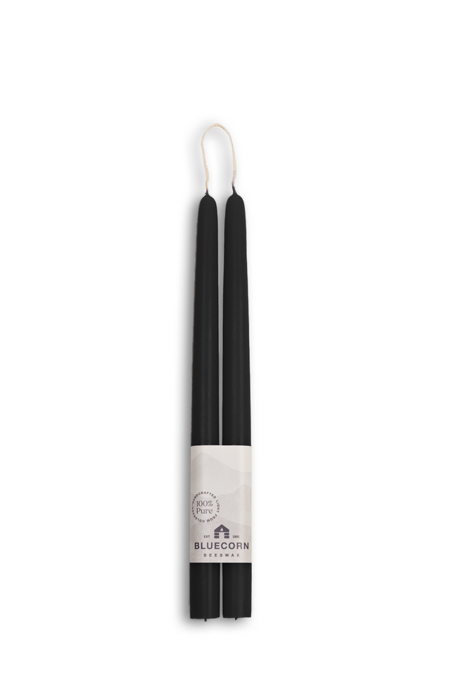 beeswax tapers 12" BLACK
