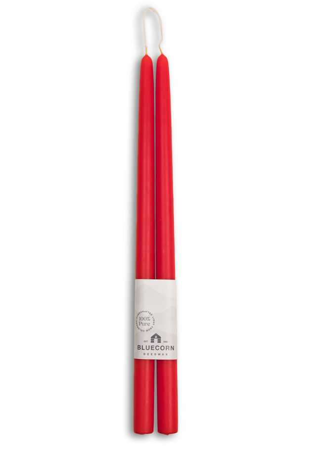 beeswax tapers 16" RED