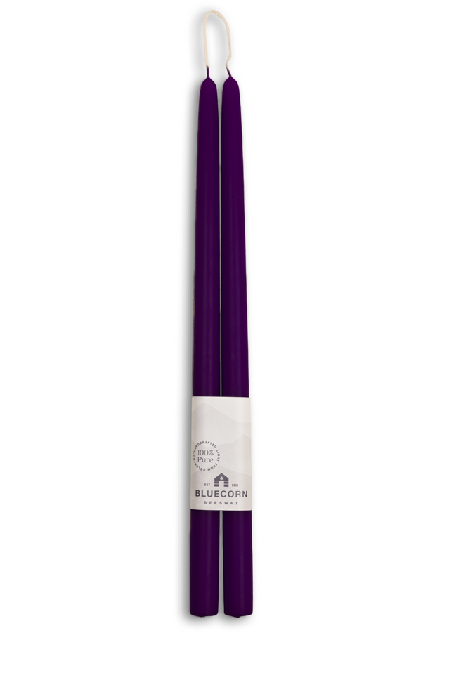 beeswax tapers 16" EGGPLANT