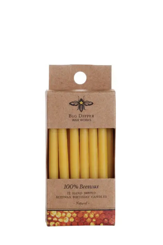 beeswax birthday candles NATURAL