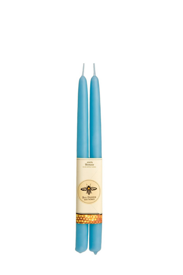 beeswax tapers 12" SKY BLUE BD
