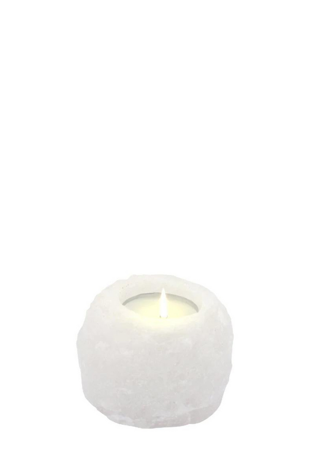 himalayan salt tea light holder SMALL WHITE