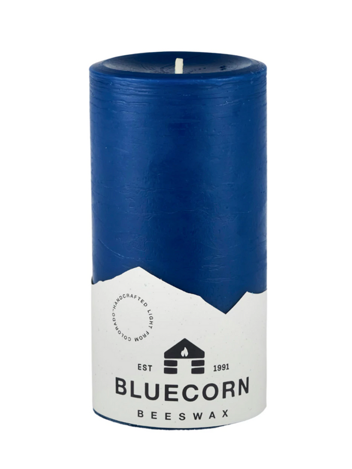 beeswax pillar 6" BLUE