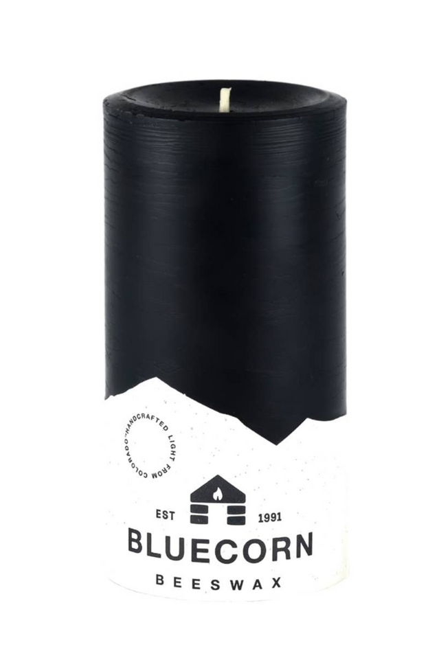 beeswax pillar 6" BLACK