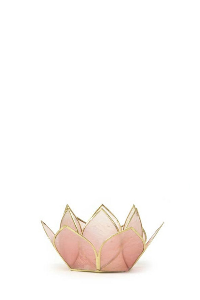 capiz gemstone lotus ROSE QUARTZ