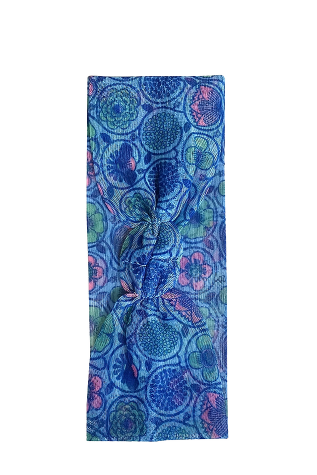 georgette headband BLUE FLORAL