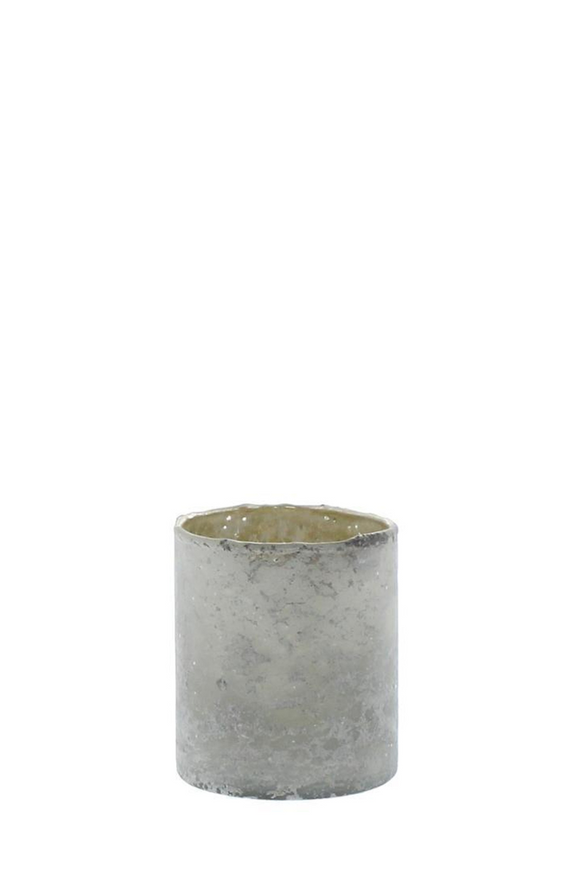 candle holder WHITE GLASS