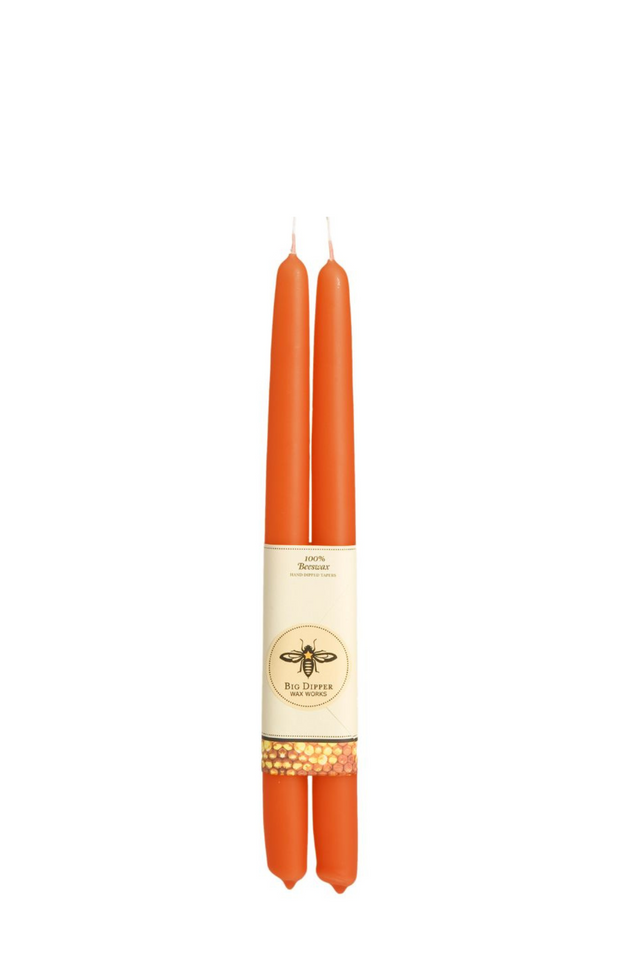 beeswax tapers 12" PUMPKIN BD