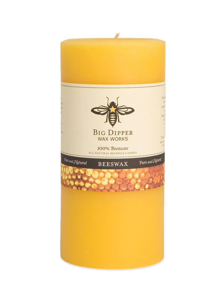 beeswax pillar 6" NATURAL BD