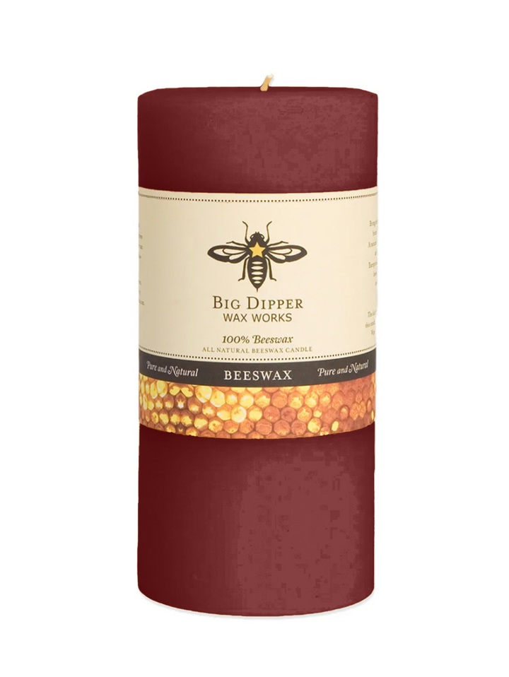 beeswax pillar 6" RED BD