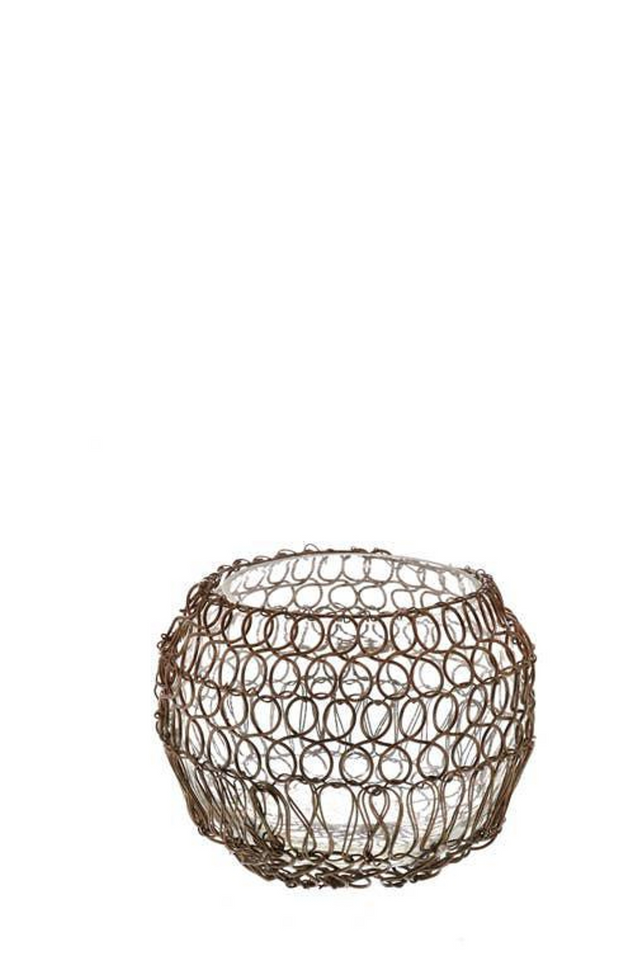 candle holder TWISTED WIRE GLASS