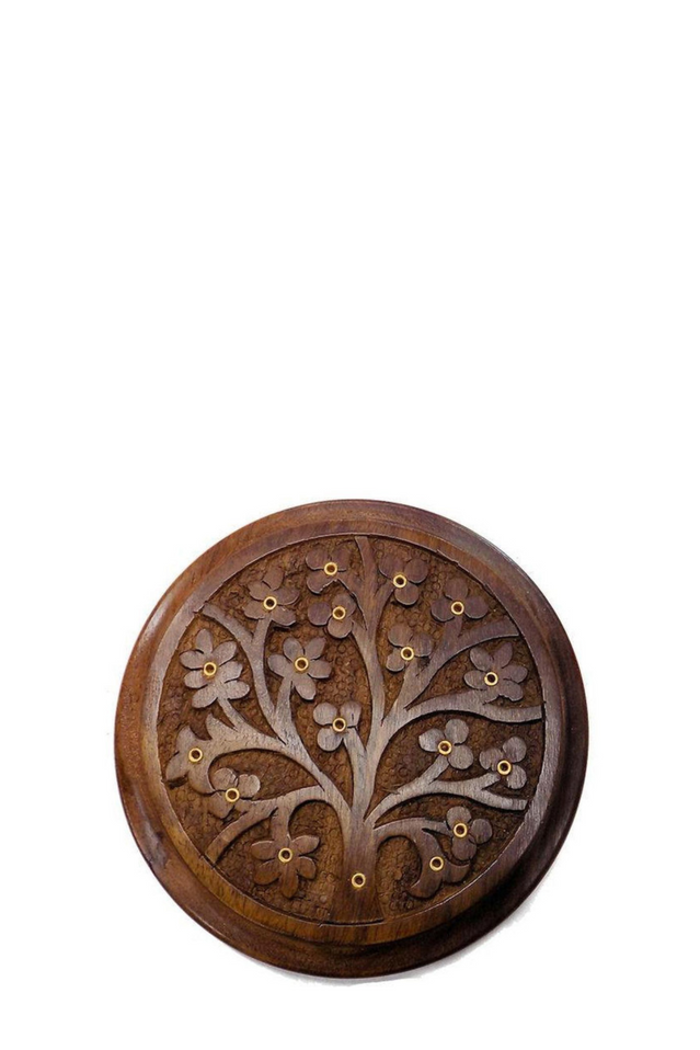 incense burner TREE OF LIFE CARVED WOOD