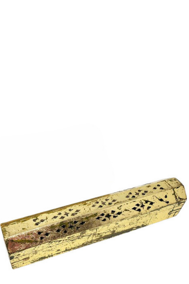 incense burner/box RUSTIC GOLDEN