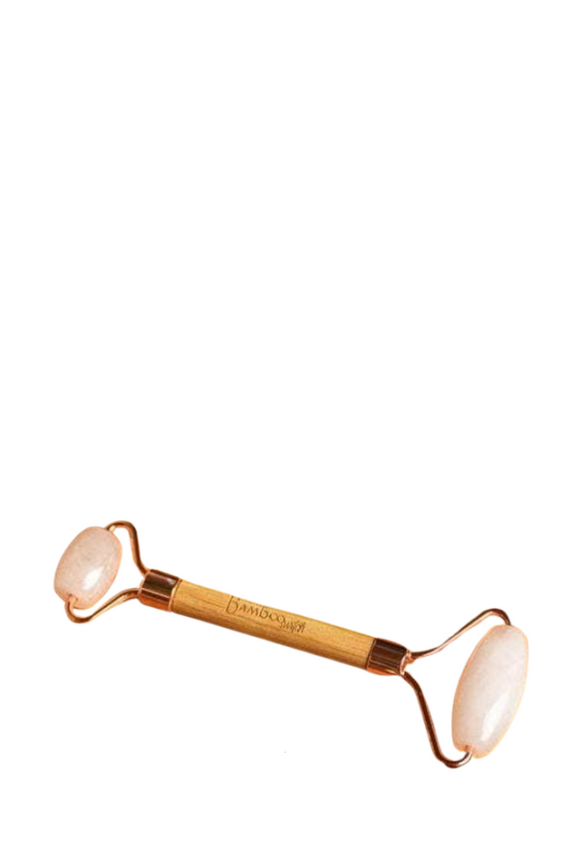 bamboo facial roller ROSE QUARTZ