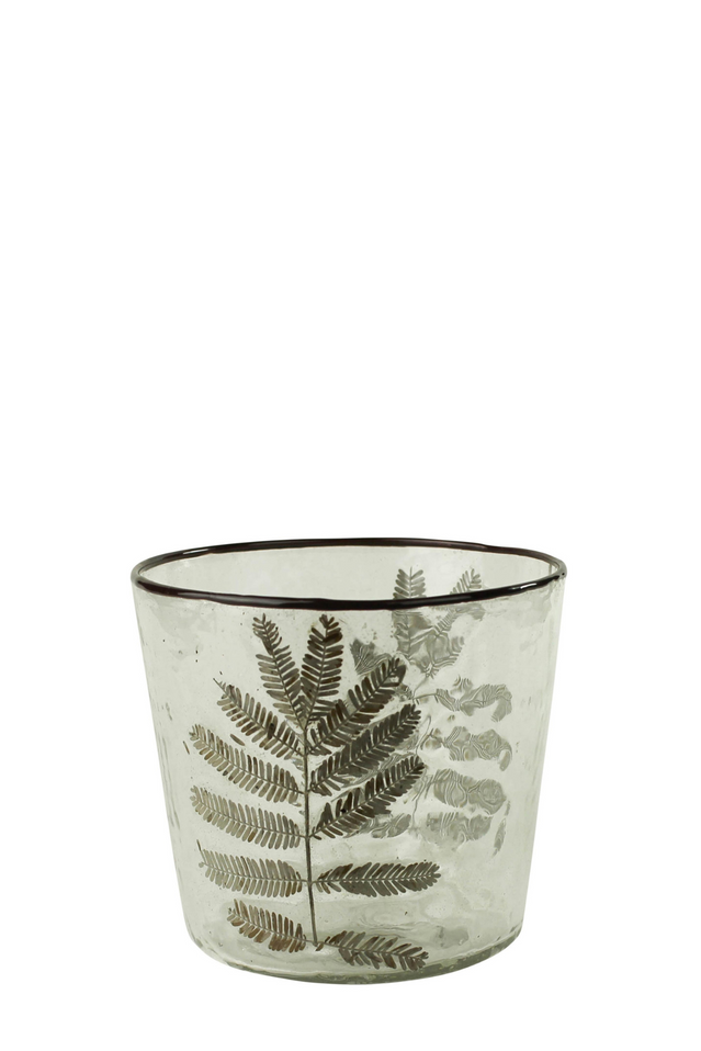 candle holder ENAMELED LEAF