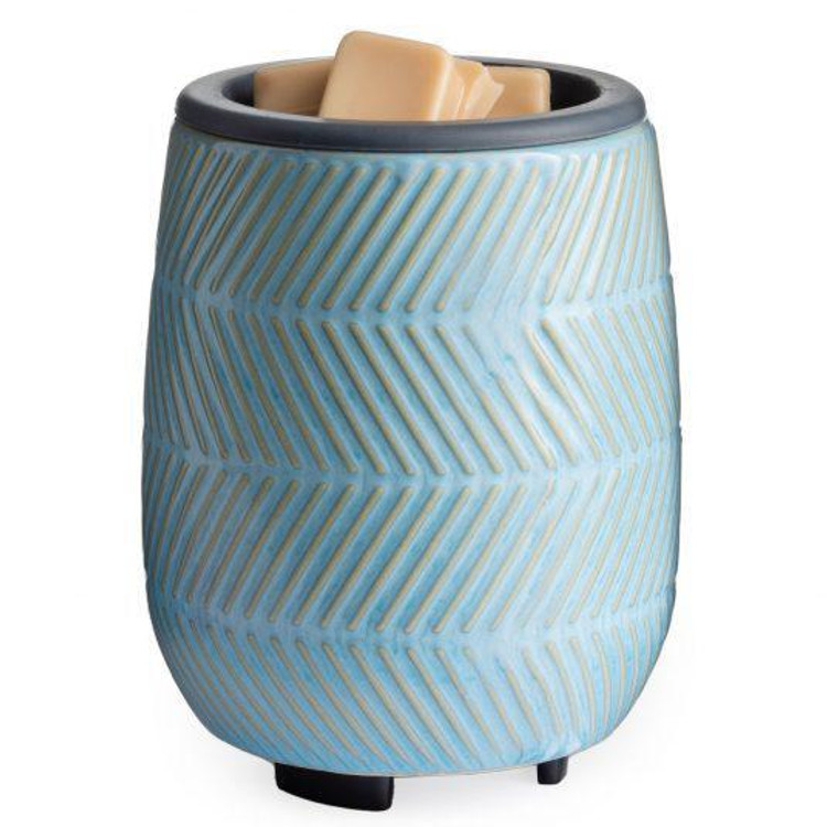 wax warmer FLIP DISH BLUE HERRINGBONE