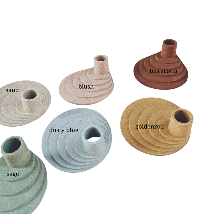 steps candle holder DUSTY BLUE