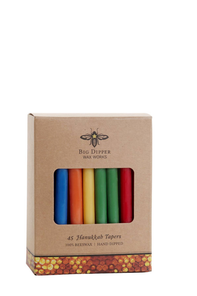 beeswax HANUKKAH CANDLES MULTICOLORED