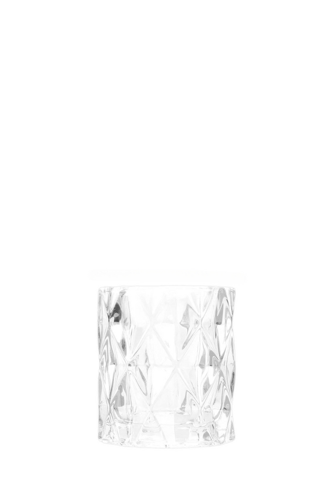 candle holder MULTIFACETED CLEAR