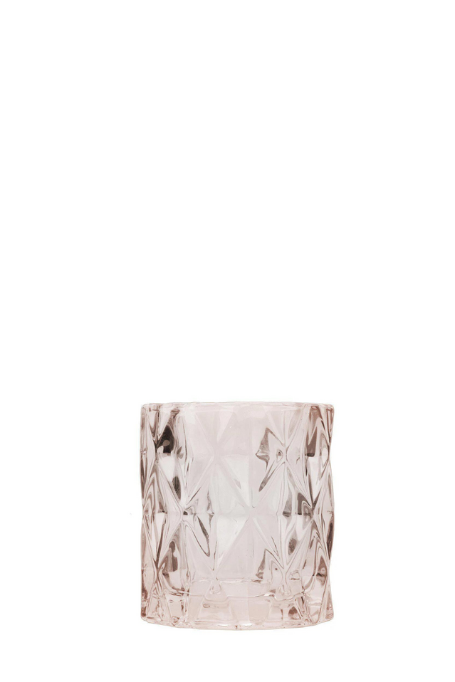 candle holder MULTIFACETED BLUSH PINK