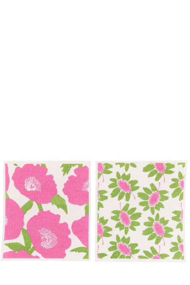 reusable cloths POPPIES PINK
