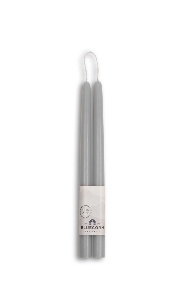 beeswax tapers 12" DOVE GRAY