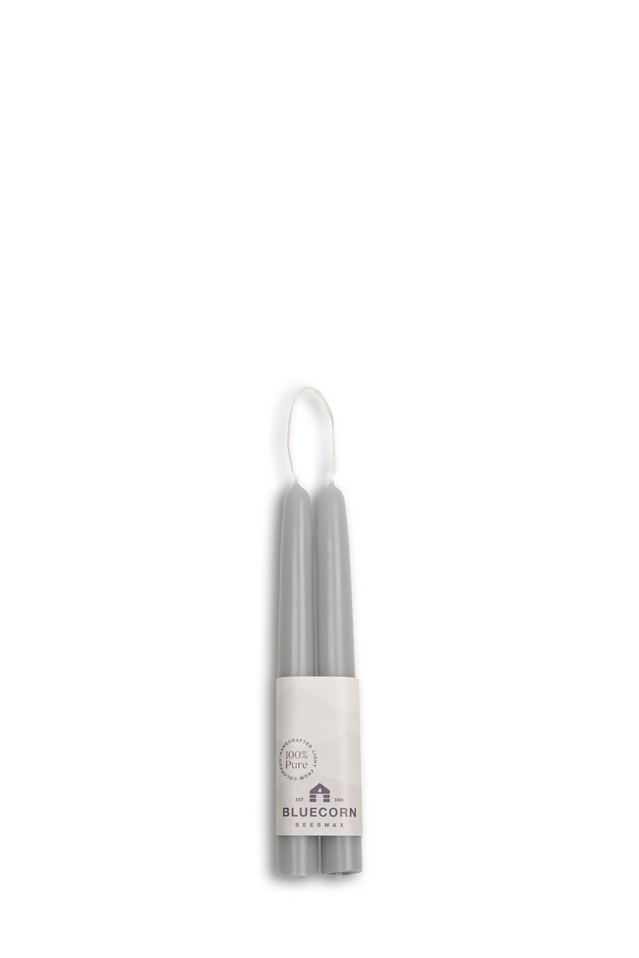 beeswax tapers 8" DOVE GRAY
